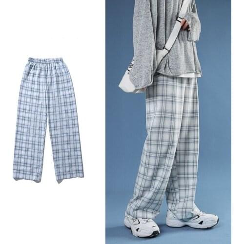 2021 Trendy Plaid Streetwear Pants Men New Comfortable Pant Summer Loose Comfortable Casual All-match Korean Joggers Trousers