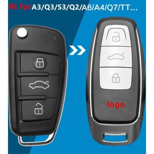 3 Buttons Car Modified Remote Key Shell Car Remote Key Case for Audi A3 Q3 S3 Q2 Replacement Car Smart Key Cover