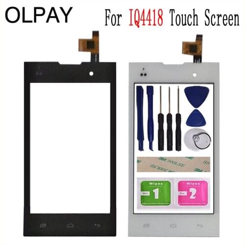 4.5'' Mobile Touch Screen For Fly IQ4418 Era Style 4 IQ 4418 Touch Screen Front Glass Digitizer Free Adhesive And Wipes