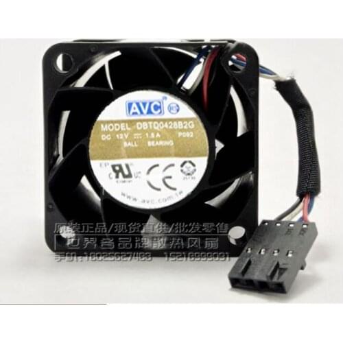 AVC DBTD0428B2G P093 DC 12V 1.50A 40x40x28mm 4-Wire Server Cooling Fan