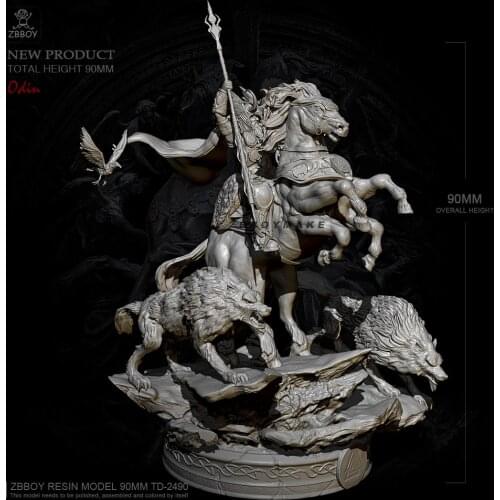 90MM Resin Model Kits Knight And Horse Self-assembled TD-2494