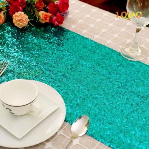 Glitzy Table Runner-Premium Quality Sparking Sequins Table Runners for Christmas/Party/Birthday/Wedding/Banquet Decor-14x108