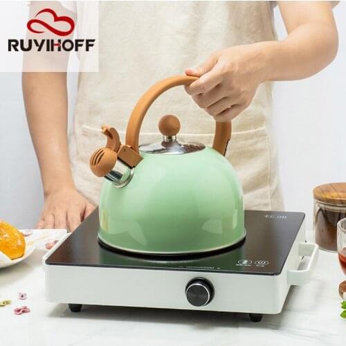 Green Whistle Kettle 2.5L Continental Coffee Tea Brewing Milk Hot and Cool Kettle