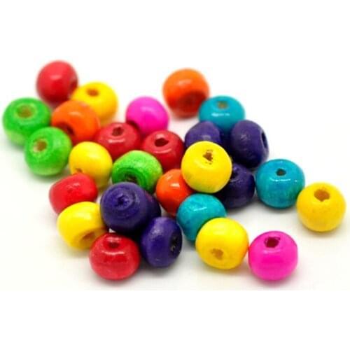 DoreenBeads Wood Spacer Beads Round Multicolor At Random DIY Making Jewelry Findings About 6mm x 5mm, Hole: Approx 2mm, 250 PCs