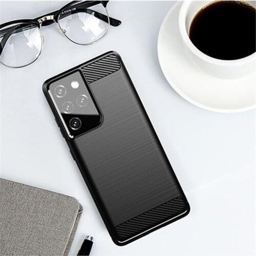 For Cover Samsung Galaxy S21 Ultra 5G Case Carbon Fiber Shell Anti-knock Phone Case For Samsung Galaxy S21 Ultra 5G Cover 6.8"