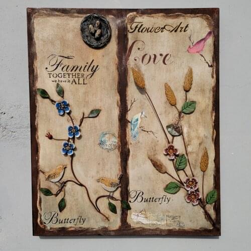 Iron Handicrafts Hand Welding Hand Cutting Home Decoration Wall Hanging Iron Hanging Picture Birds Three Dimensional Picture