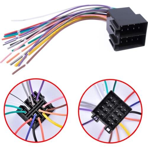 Car MP5 DVD Player Power Cable Female ISO Radio Wire Wiring Harness Adapter Connector Car Adaptor Plug For VW Ci-troen Audi