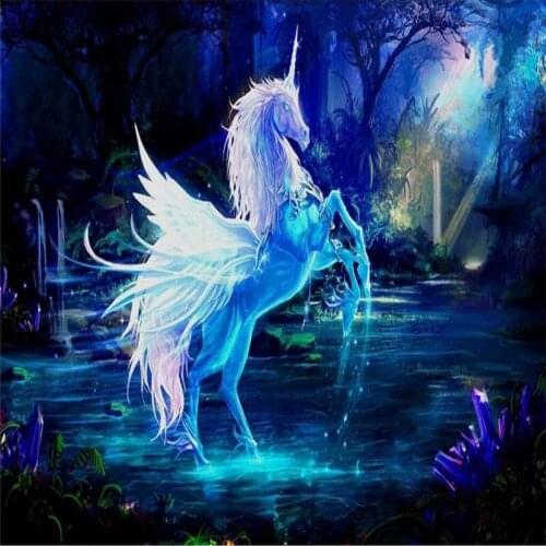 Fairy unicorn oil painting background wall professional production mural wholesale wallpaper mural poster photo wall