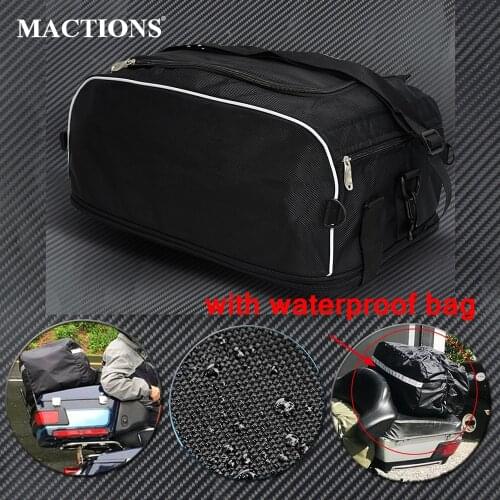 Travel Bags Collapsible Shoulder Strap Rack Bag W/ Waterproof Bag For Harley Touring Road King Street Electra Glide 1994-2019