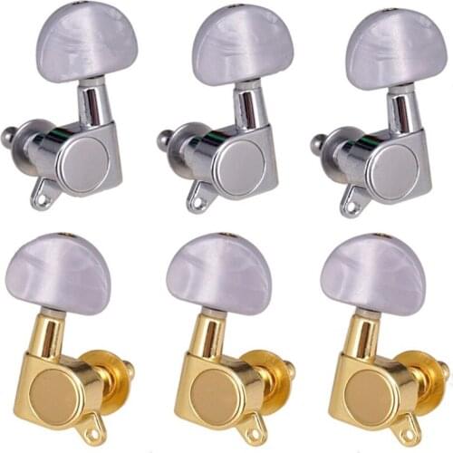 A Set White Pearl Button Sealed String Tuning Pegs Tuners Machine Head for Acoustic Electric Guitar accessories parts