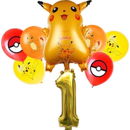 Pikachu Balloon Set Children Birthday Party Decor Pokemon Boy Girl Kid Game Party Supplies Latex Balloon Home Decoration Gift