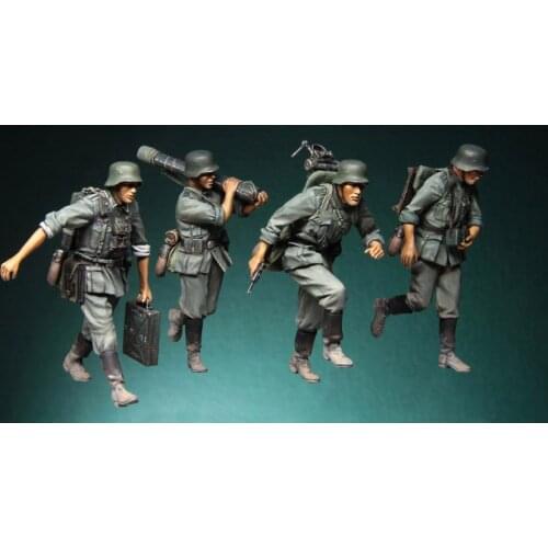 Unpainted Kit 1/ 35 resin man 8 cm mortar crew figure Historical resin Figure Resin Kit Free Shipping