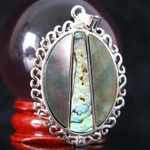 New oval natural abalone shell pendant fashion Top quality hot sale necklace jewelry B1134