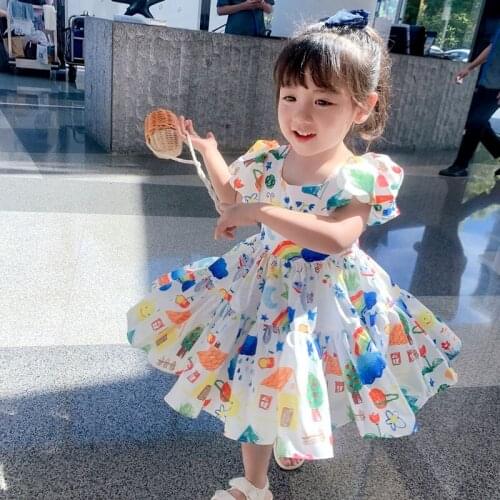 Girls' Internet Celebrity Dress Summer 2020 New Summer Fashion Childrens Baby Fashionable Sweet Chiffon Dress