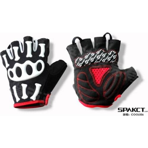 Half Skull Finger Skeleton Antiskid GEL Silicone Sports Outdoor Gloves SPAKCT
