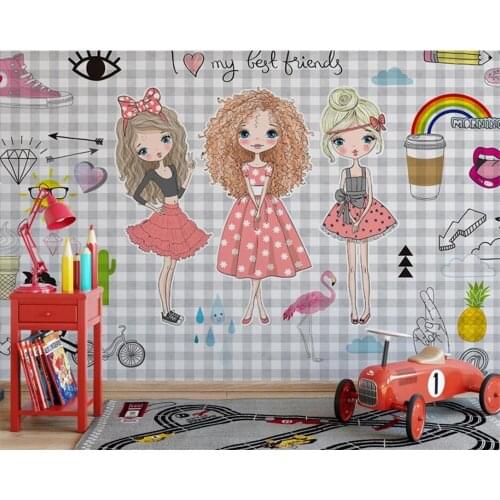 Custom 3d wallpaper hand-painted wooden board fashion girl clothing store wallpaper background living room 3d wallpaper mural