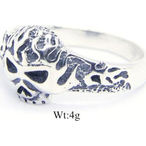 Rany&Roy Dropship 925 Sterling Silver Ring Jewelry Newest Design Biker Skull Silver Ring