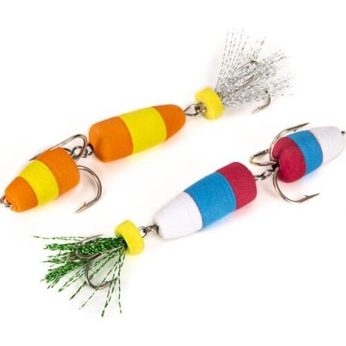 2Pcs Hot Sale Fishing Lure Soft Lures Foam Bait Swimbait Wobbler Outdoor Fishing Bait Hooks Artificial Lure Foam Floating Tackle