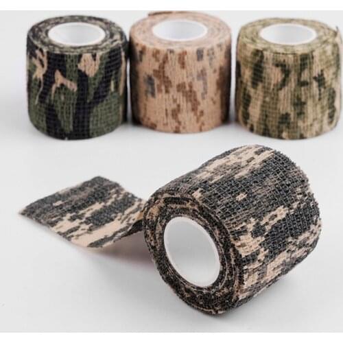 4.5M No Glue Marks Self-adhesive Retractable Non-woven Outdoor Camouflage Tape For Hunting And Hunting Camouflage Cycling Tape