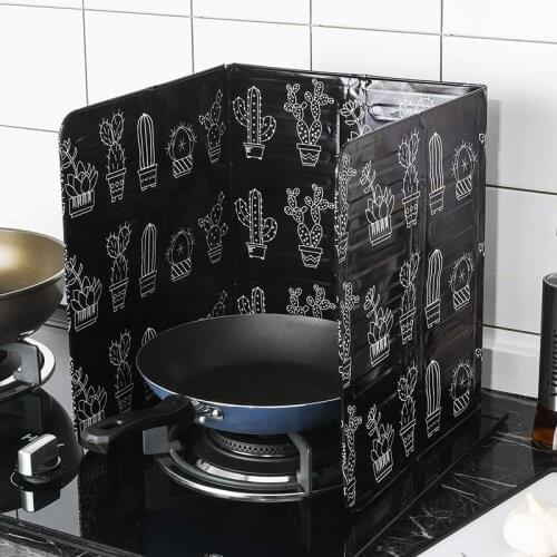 1PC Kitchen Gadgets Oil Splatter Screens Aluminium Folding Foil Plate Gas Stove Splash Proof Baffle Home Kitchen Cooking Tools