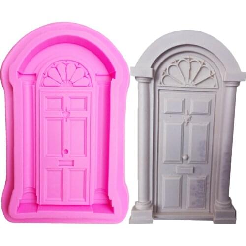 European Style Retro Door Cake Border Silicone Molds Christmas Fondant Cake Decorating Tools Gumpaste Chocolate Moulds T0975