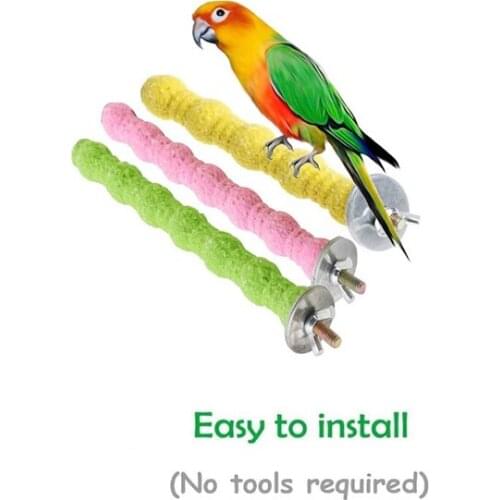 1Pcs Parrot Bird Station Rack Perch Rough-Surfaced Birdcage Stands Chew Toy Grinding claws Lovebird Bird Accessories Supplies