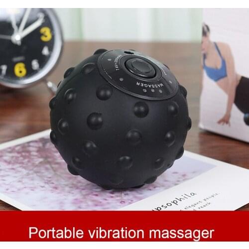 Vibrating Massage Ball Silicone Electric Roller Muscle Relaxation Apparatus Trigger Relief Training Waist & Abdomen Yoga Pilates