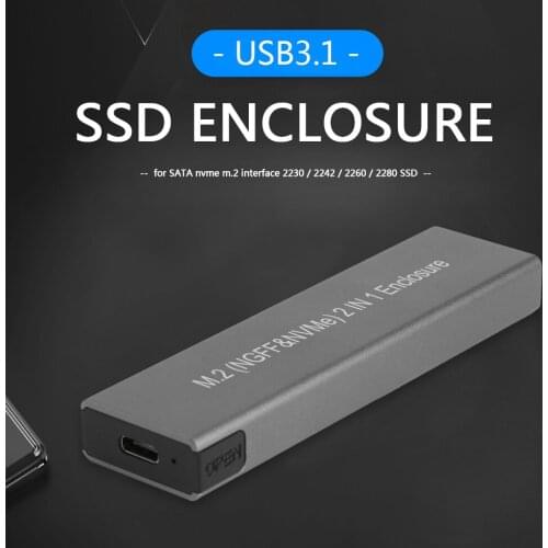 USB Type C M.2 SSD External Enclosure Box NVME PCIE NGFF SATA M/B Key Hard Drive Disk Mobile Case External Hard Disk