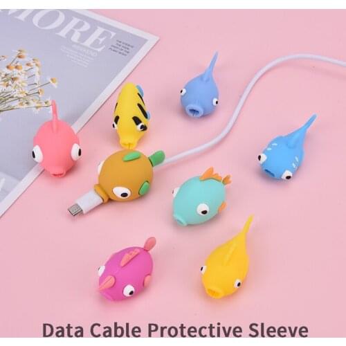 Earphone Cable Bite Animals Protector For Charging Cord USB Cable Winder Cable