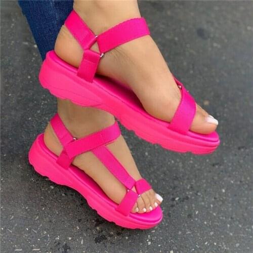 Womens Sandals 2021 Summer Shoes Ladies Foam Platform Sandals Buckle Strap Beach Sandal For Woman Flat With Big Size 35-43