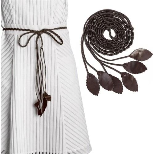 Waist Chain Woven Leaf Waistband Braided Belt Hot Sale waist rope Women Decorated Waist Ladies Leaves Belts 1PC