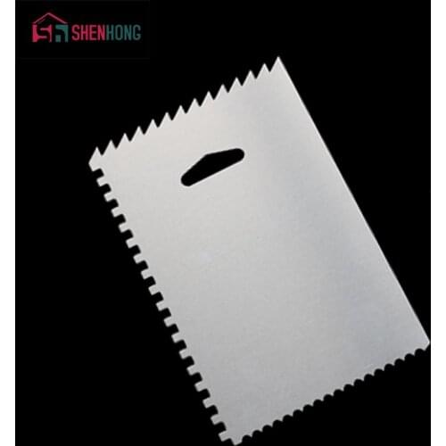SHENHONG 1 PC Saw Baking Cake Scraper Smoother Spatulas Different Shapes Stainless Steel Baking Spatulas Cream Reusable