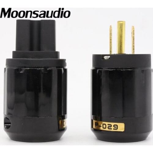 10 pair P-029/C-029 brass US version IEC power plug for audio power cable