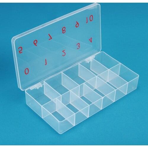 11 Cells Compartment Plastic Storage Box FOR False Tips Jewelry Earring Bead Screw Holder Case