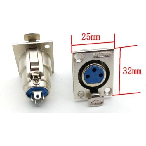 20 PCS metal XLR 3-Pin Female Chassis Panel Mounted Socket Connector