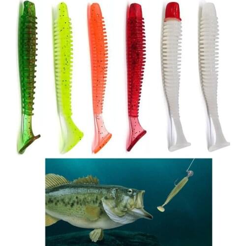 20Pcs Soft Bass Fishing Lures Silicone Earthworm Fishing Lures Simulation Jig Wobblers Worm Lures 50mm 0.7g