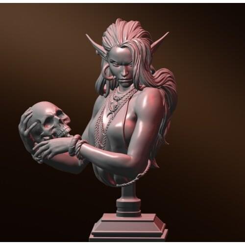 60mm Resin Model Beautiful Girl Vampire Bust Figure Unpainted No Color RW-017