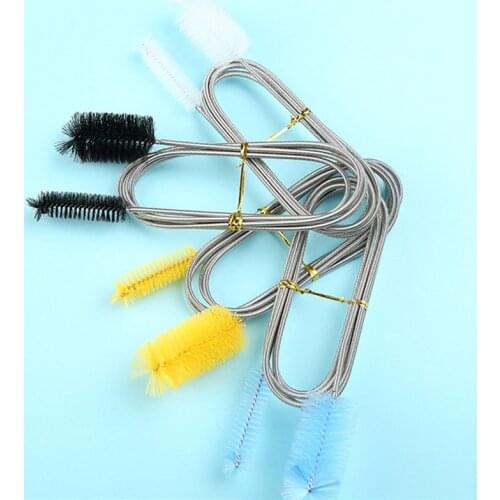 90/155/200cm Aquarium Cleaning Brush Stainless Steel Pipe Cleaning Brush Double Ended Hose Aquarium Tank Cleaner Accessories