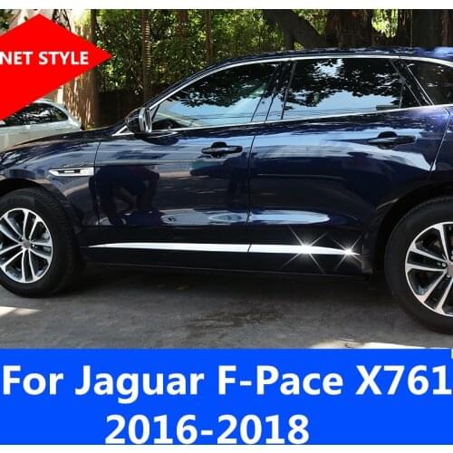 Accessories chrome abs door side line garnish body molding cover protector trim For Jaguar F-Pace F pace fpace X761 2016-2018