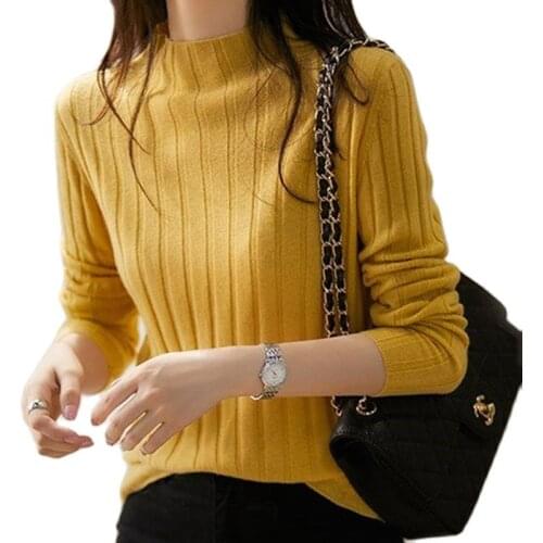 2021 Basic Turtleneck Women Sweaters Autumn Winter Wool Warm Pullover Slim Tops Ribbed Knitted Sweater Jumper Soft Pull Female