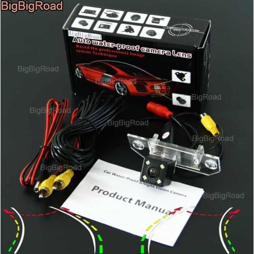 BigBigRoad Car Intelligent Dynamic Track Rear View Camera Backup Reverse Camera For Ford Focus sedan 2009-2014 C-MAX CMAX Mondeo