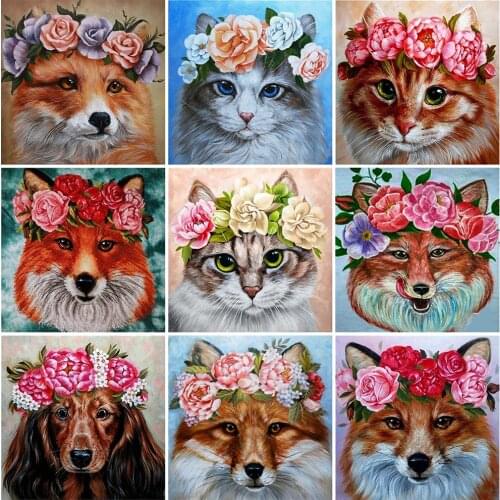 Evershine Full Square Round Diamond Painting Cat Cross Stitch Kit 5D Diamond Embroidery Animals Rhinestone Art Home Decoration