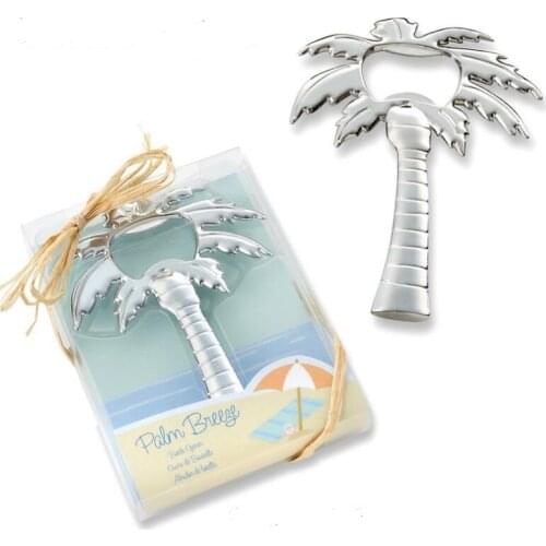 "Palm Breeze" Chrome Palm Tree Beer Bottle Opener wedding bridal shower favor gift LX4461