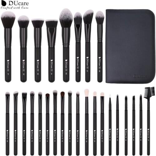 DUcare Makeup Brushes Professional Powder Foundation Eyeshadow Make Up Brushes Set Synthetic Goat Hair Cosmetic Brushes with Bag