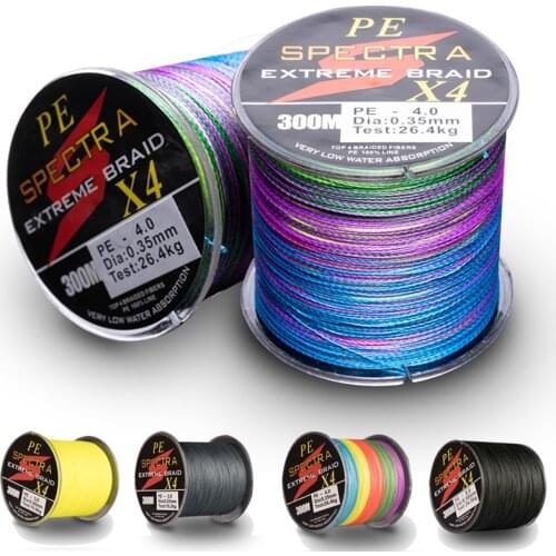 LINNWL 4 Strand 100M 300M PE Braided Fishing Line Multifilament Fishing Line Super Strong Japan Multicolor Carp Fishing