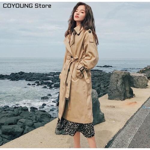 Женские двубортные тренчи LUOGEN China At AliExpress