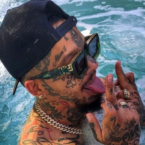 2021 Personalized Luxury Brand Sunglasses Men Vintage Square Millionaire Sun Glasses Hip Hop Fashion Leopard Print Gafas Uv400