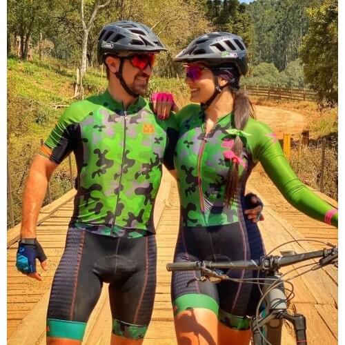 2020 New Couple Outfit Cycling Jersey. Women(Long Sleeve Skinsuit /Jumpsuit) Men(Short Sleeve Jersey +Bib Shorts) 006