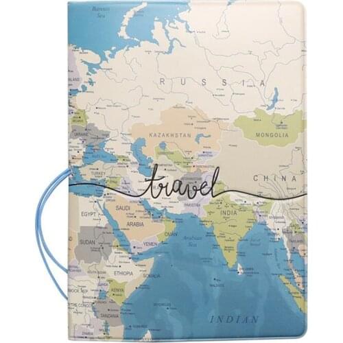 Creative World Map Passport Cover Wallet Bag Letter Men Women Pu Leather Id Address Holder Portable Boarding Travel Accessories