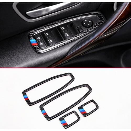 Carbon Fiber Door Window Switch Trims Cover For BMW 1 3 4 Series X1 F20 F30 F31 F34 F36 F48 Accessories